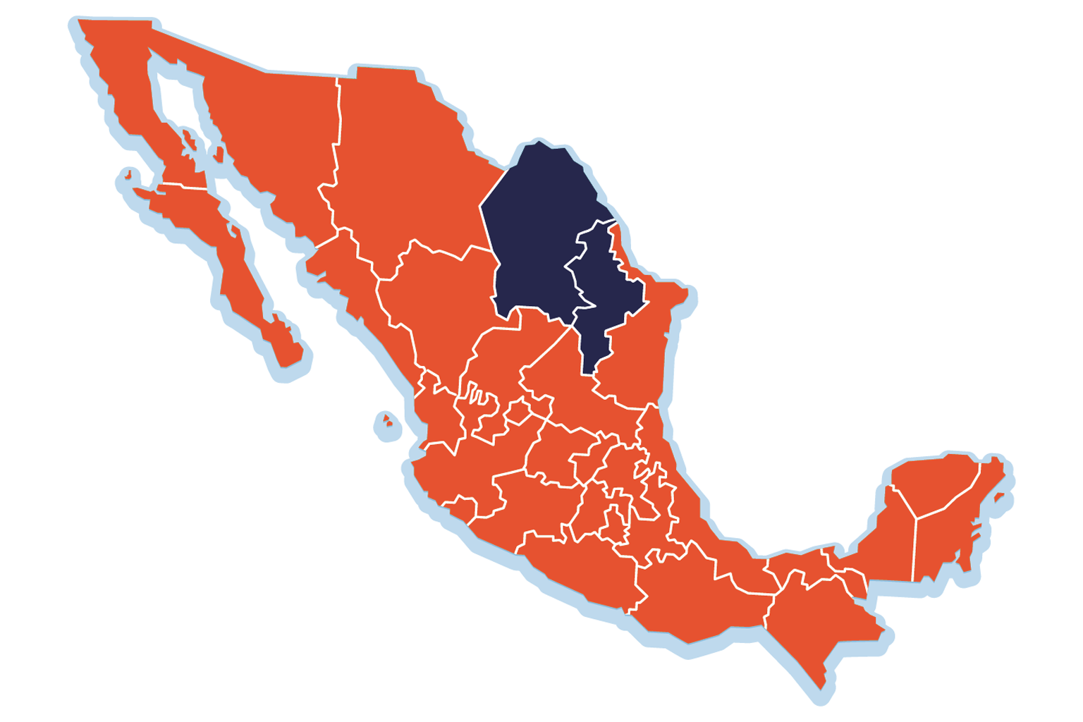 Mapa de cobertura de Integer en México